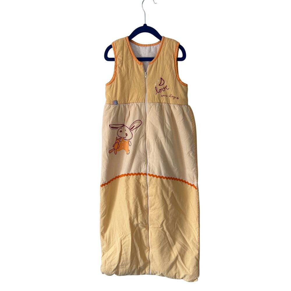 Sucre D'orge Yellow Rabbit Embroidered Sleep Sack 6 Months